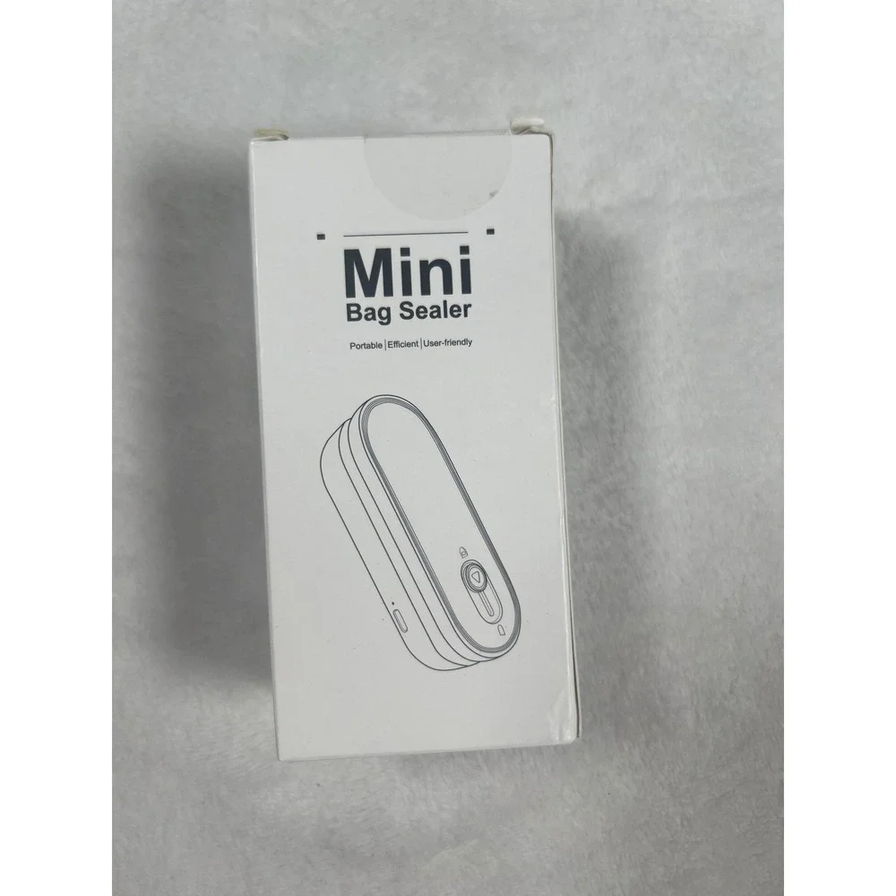 Mini Heat Bag Sealer 2 In‎ 1 Handheld USB-C Rechargeable Cutter White Portable